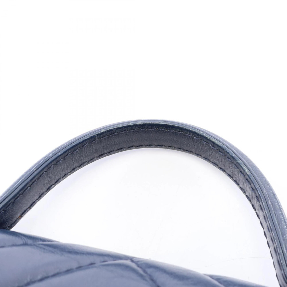Chanel Chevron V-stitch Top Handle 2-Way Shoulder Bag/Handbag Leather Women's... - Picture 9 of 10